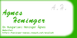 agnes heninger business card
