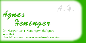 agnes heninger business card